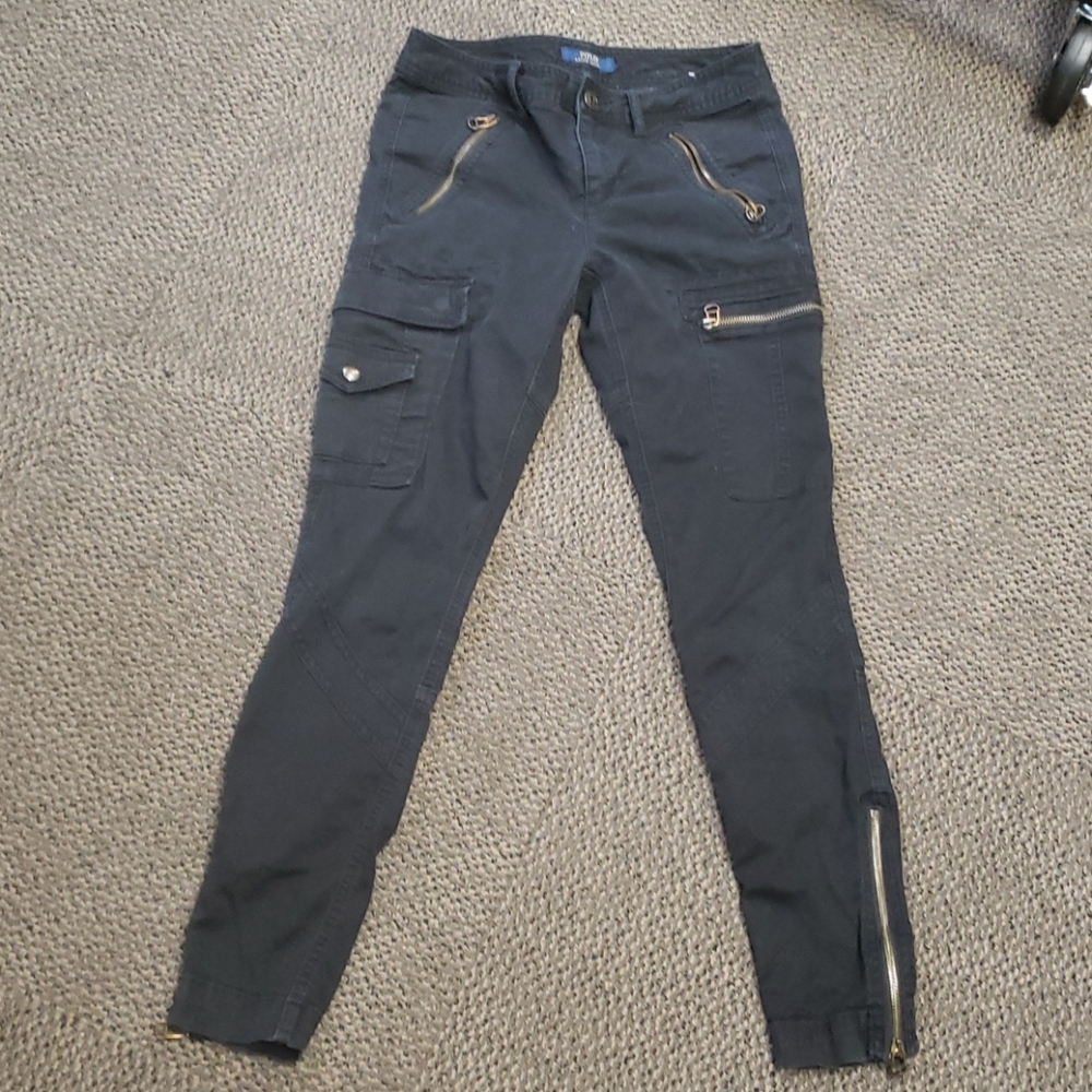Polo Ralph Lauren Black Cargo Pants Ankle Zip
